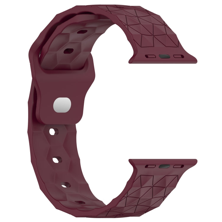 Football Texture Silicone Watch Band For Apple Watch 38mm(Wine Red)