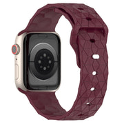 Football Texture Silicone Watch Band For Apple Watch 38mm(Wine Red)