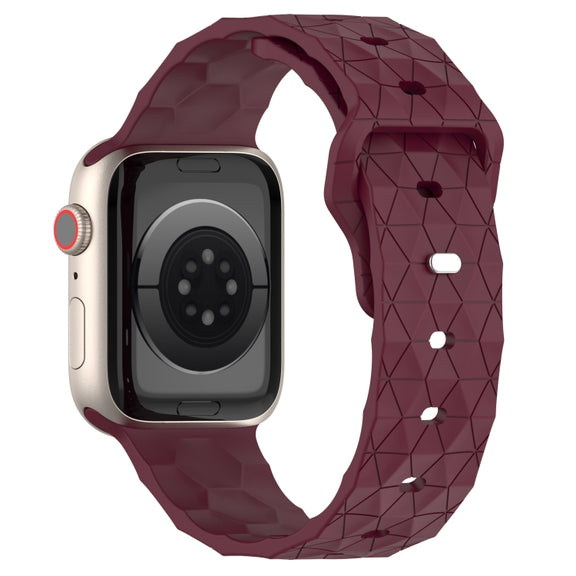 Football Texture Silicone Watch Band For Apple Watch 38mm(Wine Red)