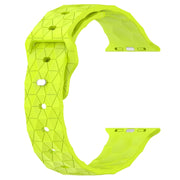 Football Texture Silicone Watch Band For Apple Watch 38mm(Limes Green)