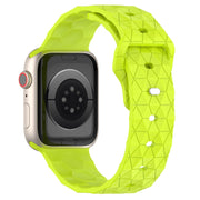 Football Texture Silicone Watch Band For Apple Watch 38mm(Limes Green)