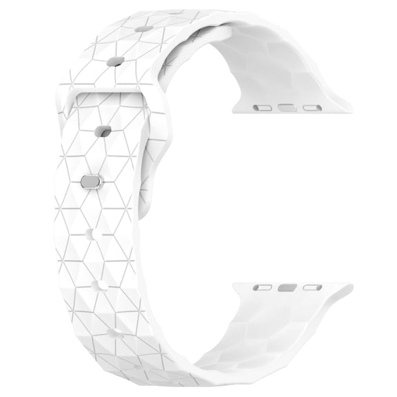 Football Texture Silicone Watch Band For Apple Watch 42mm(White)