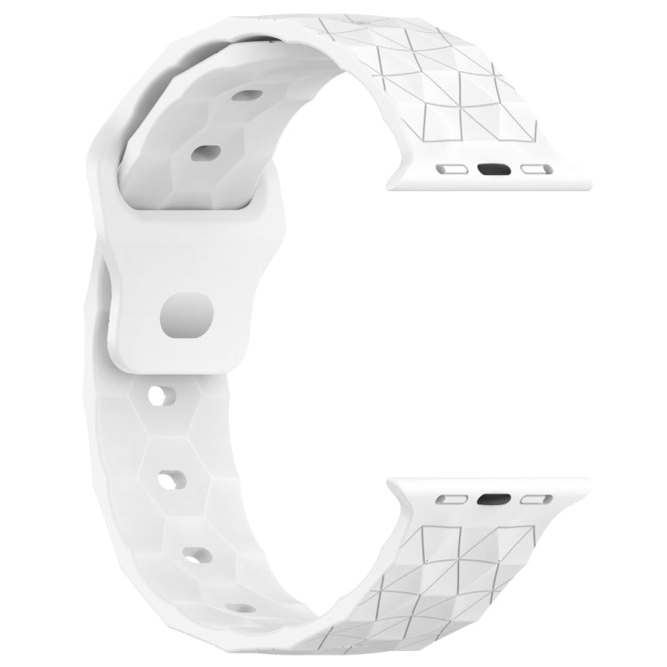 Football Texture Silicone Watch Band For Apple Watch 42mm(White)