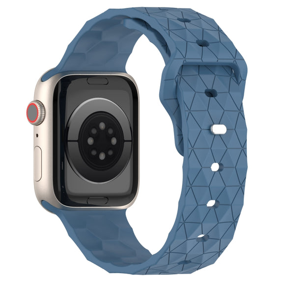 Football Texture Silicone Watch Band For Apple Watch 42mm(Blue)