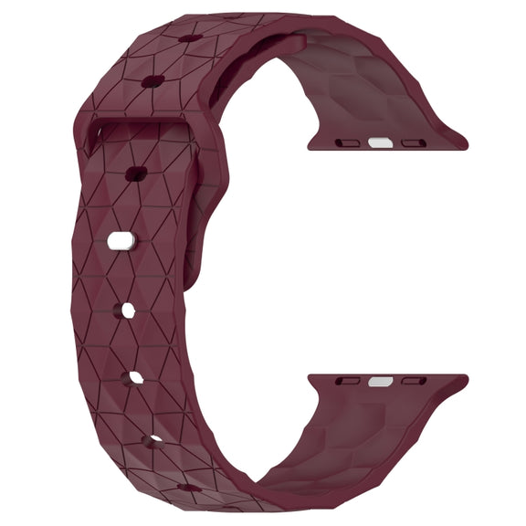 Football Texture Silicone Watch Band For Apple Watch 42mm(Wine Red)