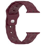 Football Texture Silicone Watch Band For Apple Watch 42mm(Wine Red)