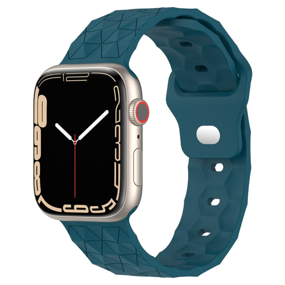Football Texture Silicone Watch Band For Apple Watch 42mm(Dark Blue)