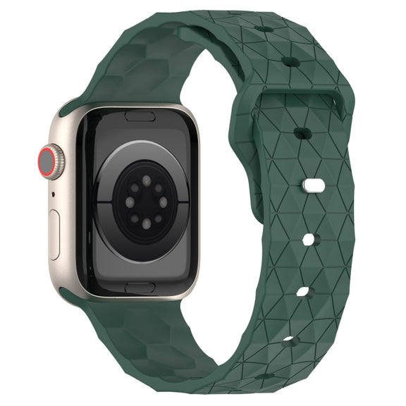 Football Texture Silicone Watch Band For Apple Watch 42mm(Pine Green)