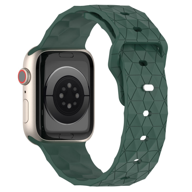 Football Texture Silicone Watch Band For Apple Watch 42mm(Pine Green)