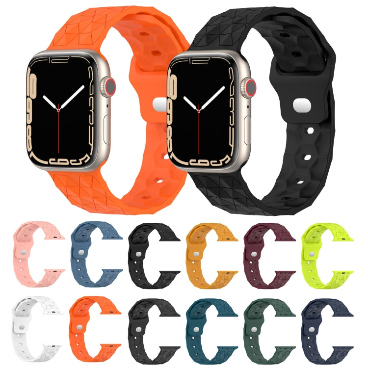 Football Texture Silicone Watch Band For Apple Watch 6 40mm(Wine Red)