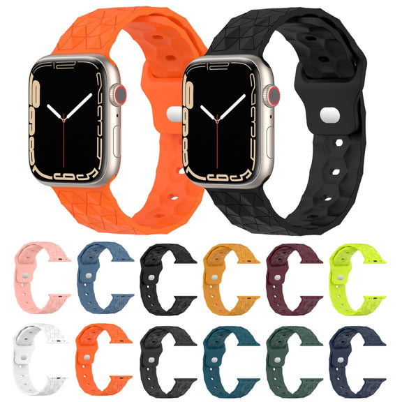Football Texture Silicone Watch Band For Apple Watch 42mm(Wine Red)
