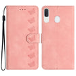 For Samsung Galaxy A20 / A30 Seven Butterflies Embossed Leather Phone Case(Pink) - Galaxy Phone Cases by PMC TechLife | Online Shopping South Africa | PMC TechLife | Buy Now Pay Later Mobicred