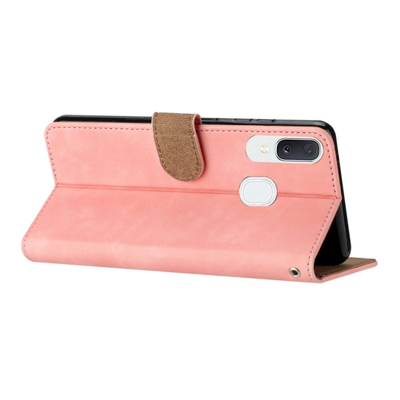 For Samsung Galaxy A20 / A30 Seven Butterflies Embossed Leather Phone Case(Pink)