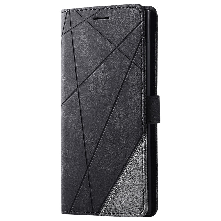 For Samsung Galaxy Note 10 Pro Skin Feel Splicing Horizontal Flip Leather Case with Holder & Card Slots & Wallet & Photo Frame(Black)