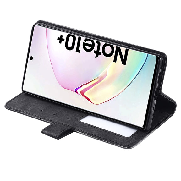 For Samsung Galaxy Note 10 Pro Skin Feel Splicing Horizontal Flip Leather Case with Holder & Card Slots & Wallet & Photo Frame(Black)