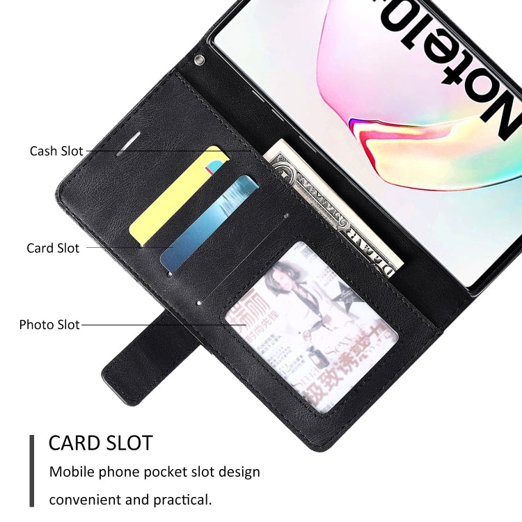 For Samsung Galaxy Note 10 Pro Skin Feel Splicing Horizontal Flip Leather Case with Holder & Card Slots & Wallet & Photo Frame(Black)