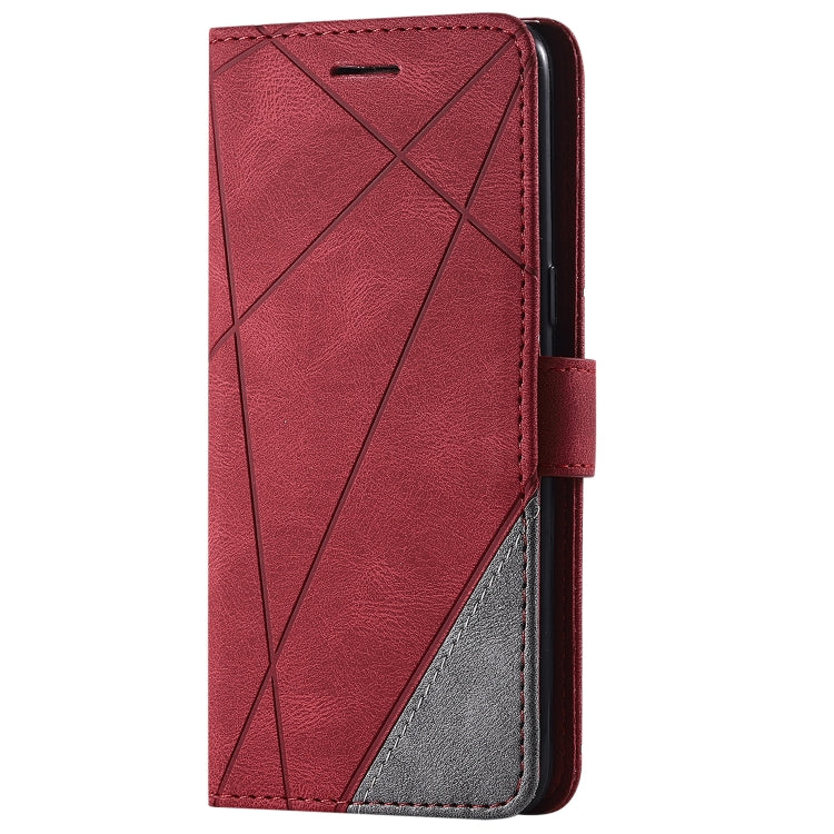 For Samsung Galaxy S8 Skin Feel Splicing Horizontal Flip Leather Case with Holder & Card Slots & Wallet & Photo Frame(Red)