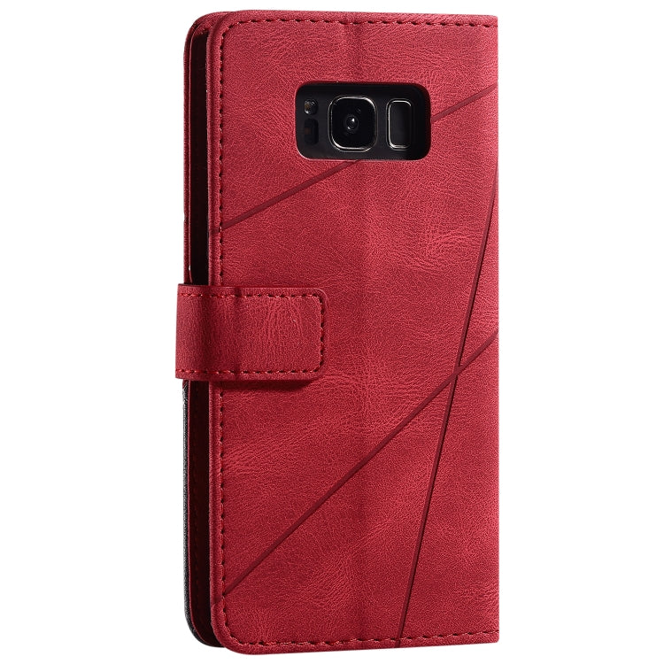 For Samsung Galaxy S8 Skin Feel Splicing Horizontal Flip Leather Case with Holder & Card Slots & Wallet & Photo Frame(Red)