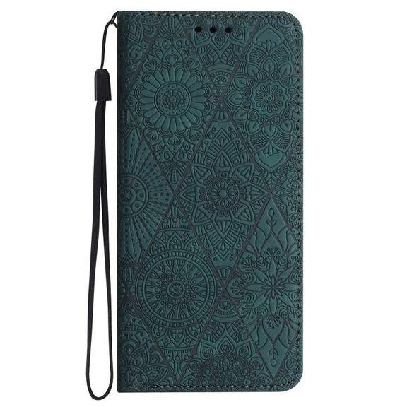 For Samsung Galaxy S23+ 5G Ethnic Embossed Adsorption Leather Phone Case(Blue)