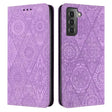 For Samsung Galaxy S22 5G Ethnic Embossed Adsorption Leather Phone Case(Purple) - free shipping - PMC TechLife - Order now!