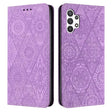 For Samsung Galaxy A32 5G Ethnic Embossed Adsorption Leather Phone Case(Purple) - free shipping - PMC TechLife - Order now!