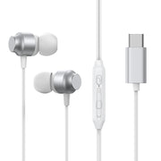 JOYROOM JR-EC06 Type-C Metal In-Ear Wired Earphone, Length: 1.2m(White)