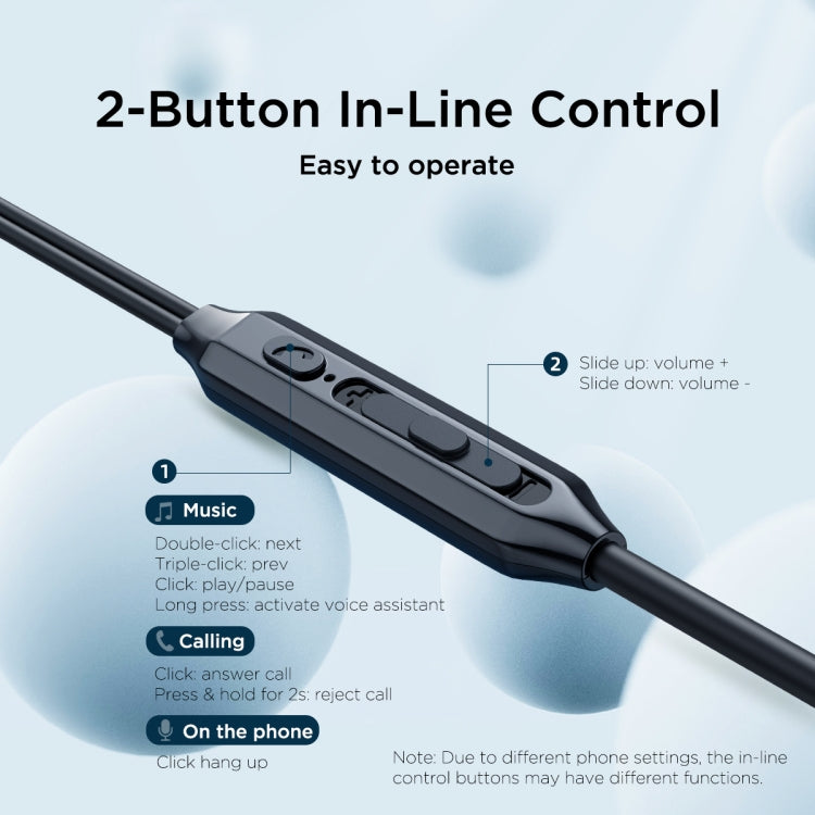 JOYROOM JR-EC06 Type-C Metal In-Ear Wired Earphone, Length: 1.2m(Dark Grey)