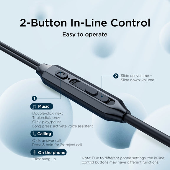 JOYROOM JR-EC06 Type-C Metal In-Ear Wired Earphone, Length: 1.2m(Dark Grey)