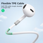 JOYROOM JR-EW01 3.5mm Half In-Ear Wired Earphone, Length: 1.2m(White)