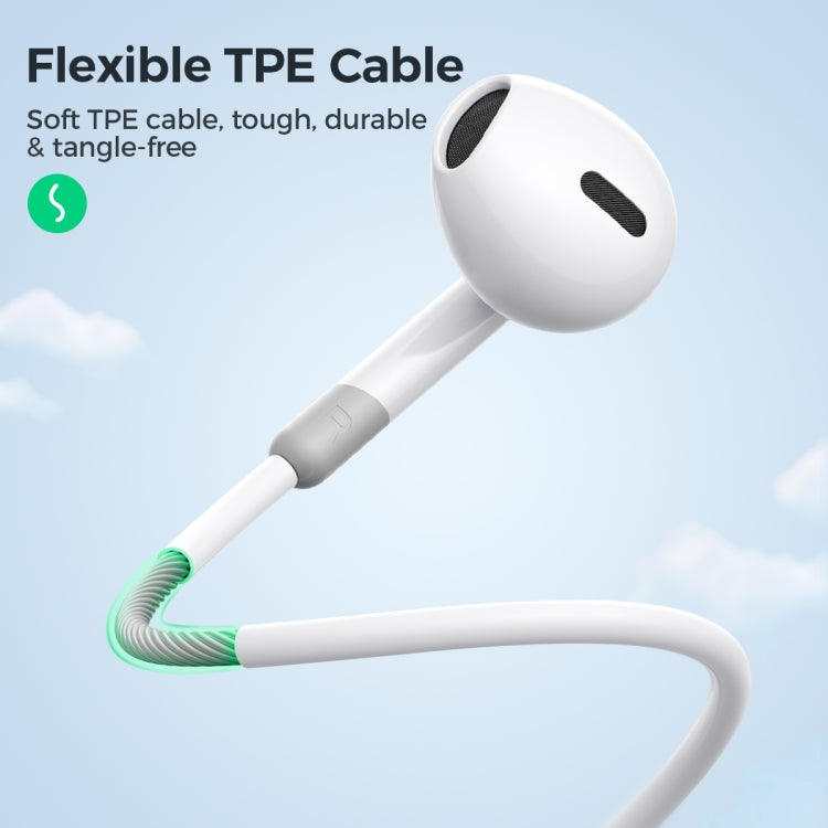 JOYROOM JR-EW01 3.5mm Half In-Ear Wired Earphone, Length: 1.2m(White)