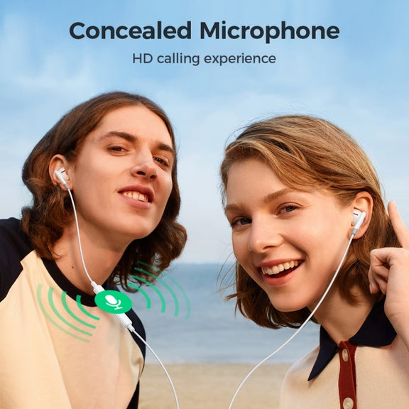 JOYROOM JR-EW01 3.5mm Half In-Ear Wired Earphone, Length: 1.2m(White)