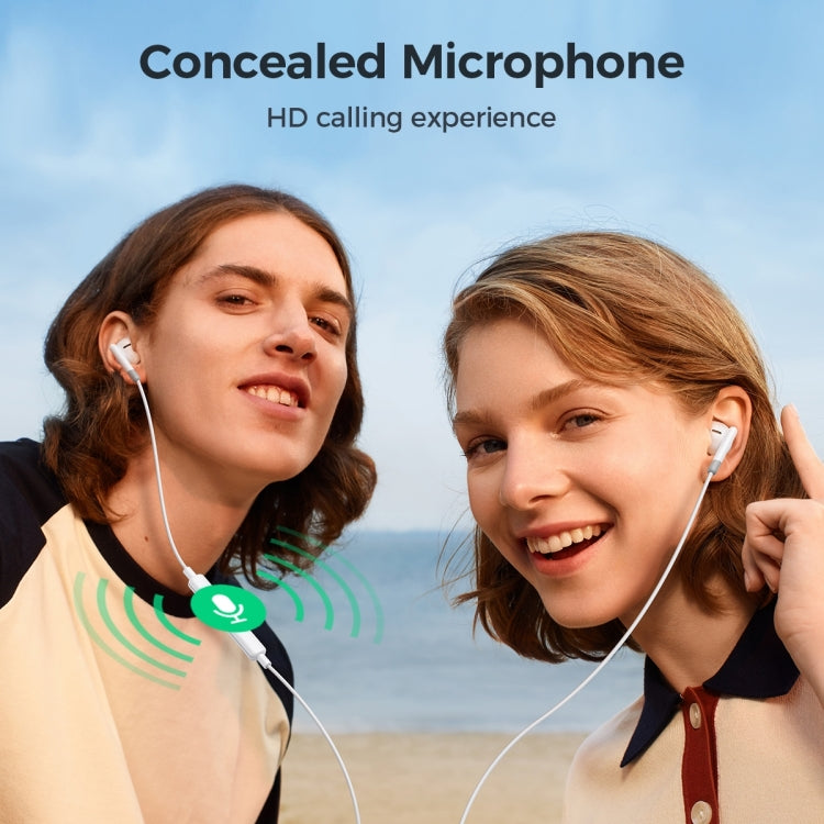 JOYROOM JR-EW01 3.5mm Half In-Ear Wired Earphone, Length: 1.2m(White)