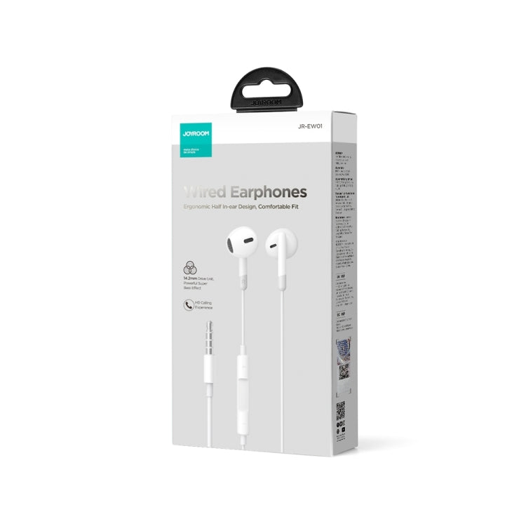 JOYROOM JR-EW01 3.5mm Half In-Ear Wired Earphone, Length: 1.2m(White)