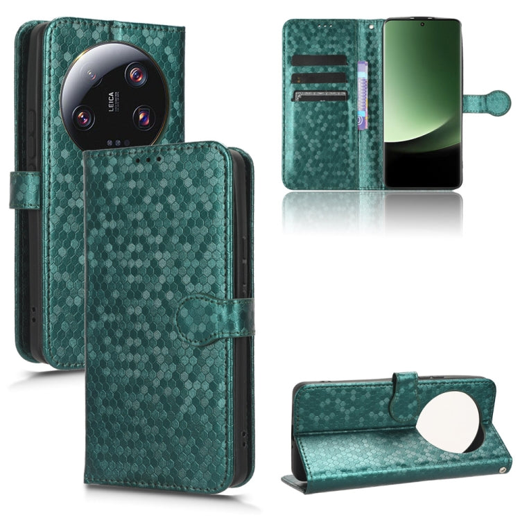 For Xiaomi 13 Ultra Honeycomb Dot Texture Leather Phone Case(Green)