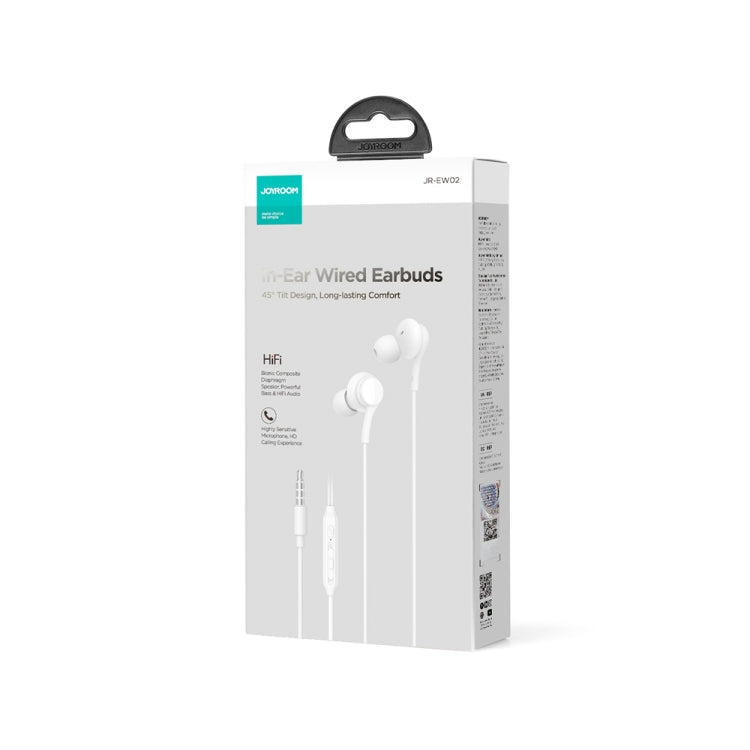 JOYRO0M JR-EW02 3.5mm In-Ear Wired Earphone, Length: 1.2m(White)