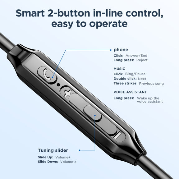 JOYRO0M JR-EW02 3.5mm In-Ear Wired Earphone, Length: 1.2m(Black)