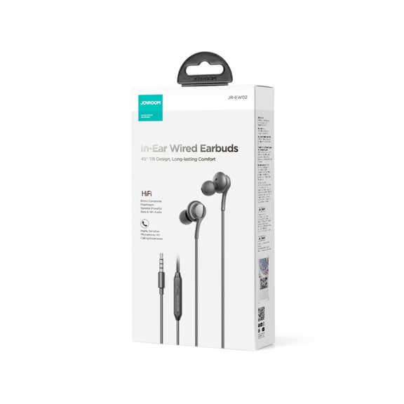 JOYRO0M JR-EW02 3.5mm In-Ear Wired Earphone, Length: 1.2m(Black)