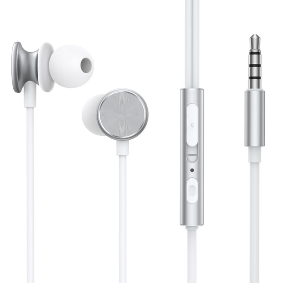 JOYROOM JR-EW03 3.5mm In-Ear Metal Wired Earphone, Length: 1.2m(White)