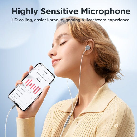 JOYROOM JR-EW03 3.5mm In-Ear Metal Wired Earphone, Length: 1.2m(White)