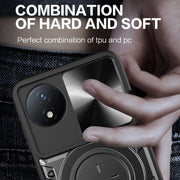 For Xiaomi Poco X4 Pro 5G CD Texture Sliding Camshield Magnetic Holder Phone Case(Purple)