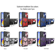 For Xiaomi Redmi Note 11 Pro CD Texture Sliding Camshield Magnetic Holder Phone Case(Purple)