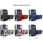 For Xiaomi 12T / 12T Pro CD Texture Sliding Camshield Magnetic Holder Phone Case(Blue)