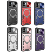 For Xiaomi Redmi A1 4G CD Texture Sliding Camshield Magnetic Holder Phone Case(Purple)