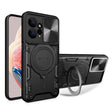 For Xiaomi Redmi Note 12 4G CD Texture Sliding Camshield Magnetic Holder Phone Case(Black) - free shipping - PMC TechLife - Order now!