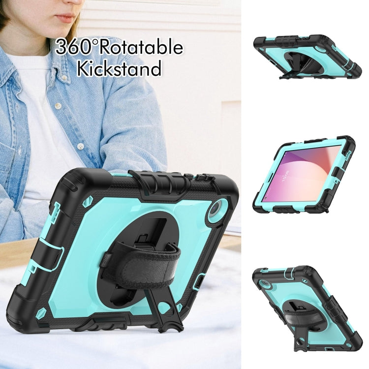 For Lenovo Tab M8 4th Gen Silicone Hybrid PC Tablet Case with Shoulder Strap(Light Blue PC)