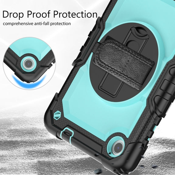 For Lenovo Tab M8 4th Gen Silicone Hybrid PC Tablet Case with Shoulder Strap(Light Blue PC)