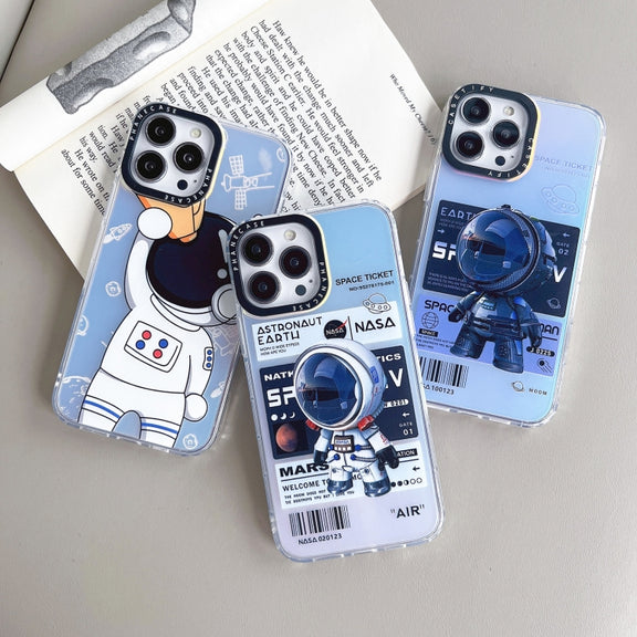 For iPhone 12 Pro Max Astronaut Pattern Shockproof PC Protective Phone Case(Black)