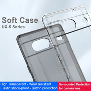 For Google Pixel 7a IMAK UX-5 Series Transparent Shockproof TPU Protective Phone Case(Transparent Black)