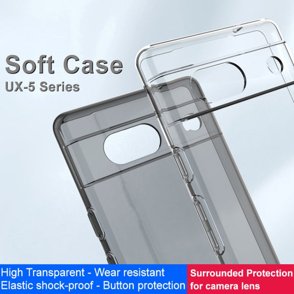 For Google Pixel 7a IMAK UX-5 Series Transparent Shockproof TPU Protective Phone Case(Transparent Black)
