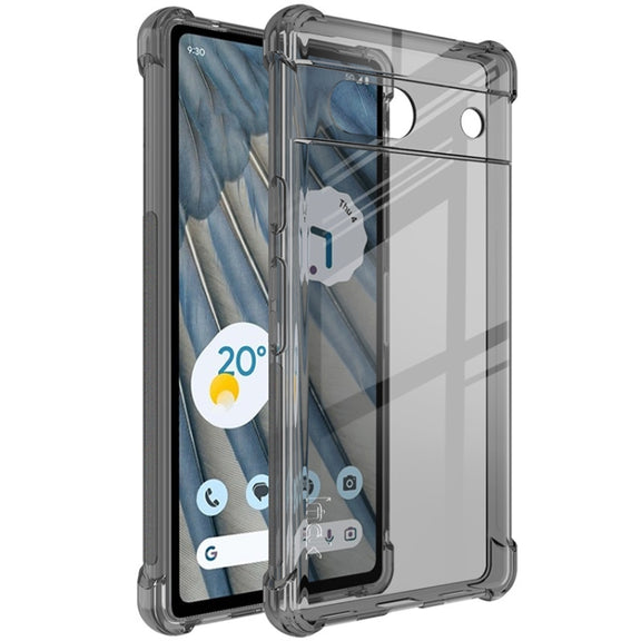 For Google Pixel 7a imak Shockproof Airbag TPU Phone Case(Transparent Black)